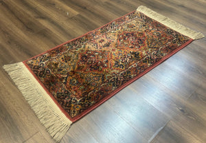 Karastan Rug 2x4 Multicolor Panel Kirman #717, Original 700 Series, Wool Pile Vintage Discontinued