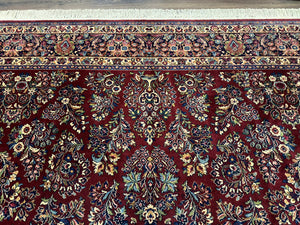 10x14 Karastan Rug Red Sarouk #785, Wool Original 700 Series