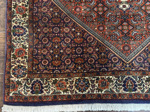 Persian Bidjar Rug 4x5, Fine 290 KPSI, Herati Pattern