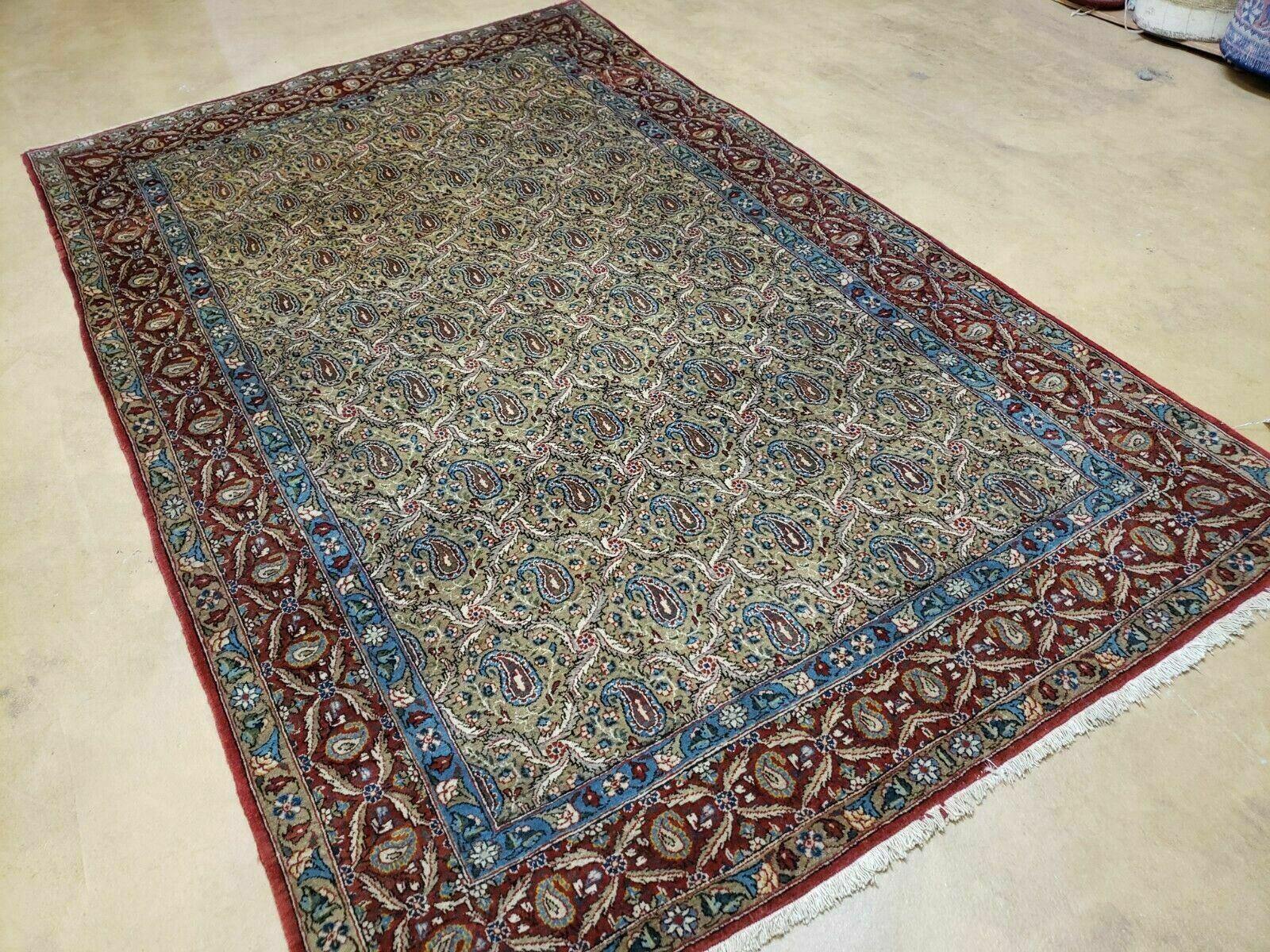 4' X 7' Handmade Turkish Wool Rug Paisley Hand Knotted Flowers One Of A Kind
