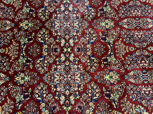 10x14 Karastan Rug Red Sarouk #785, Wool Original 700 Series