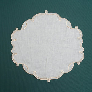 CELESTIA LINEN IVORY GOLD TRIM SQUARE PLACEMAT (Set Of 4)