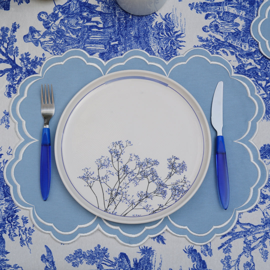 AQUELLE BABY BLUE RECTANGLE FABRIC PLACEMAT (Set Of 4) - Set of 4