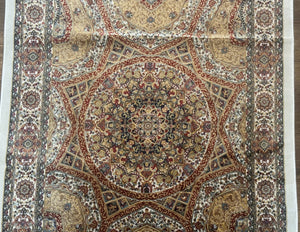 Turkish Silk Runner Rug 2.6 x 13, Dome Design, Hereke Runner, Bamboo Silk, New