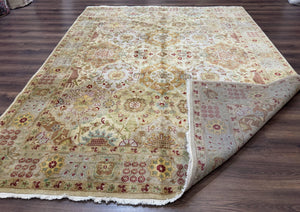 Indo Persian Rug 8x10, Indian Rug, Soft Wool Rug, Oushak Style Rug, Handmade Rug