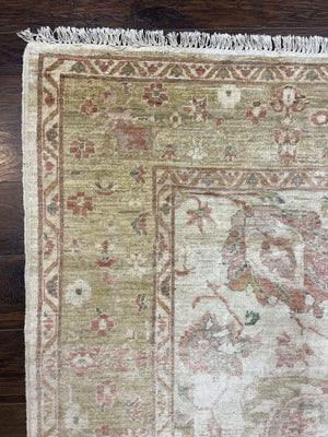 Turkish Oushak Rug 8x10, Hand Knotted Wool Turkish Oushak Carpet 8 x 10 ft, Farmhouse Rug, Neutral Colors, Vintage Handmade Turkish Area Rug