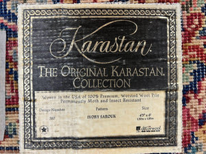 Karastan Rug 4x6, Karastan Ivory Sarouk #760 Wool Carpet, Vintage Original Collection 700 Series Discontinued, Floral Oriental Rug