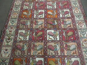 4' X 6' Vintage Russian Kilim Handmade Flat Soumak Weave Silk Wool Rug Organic