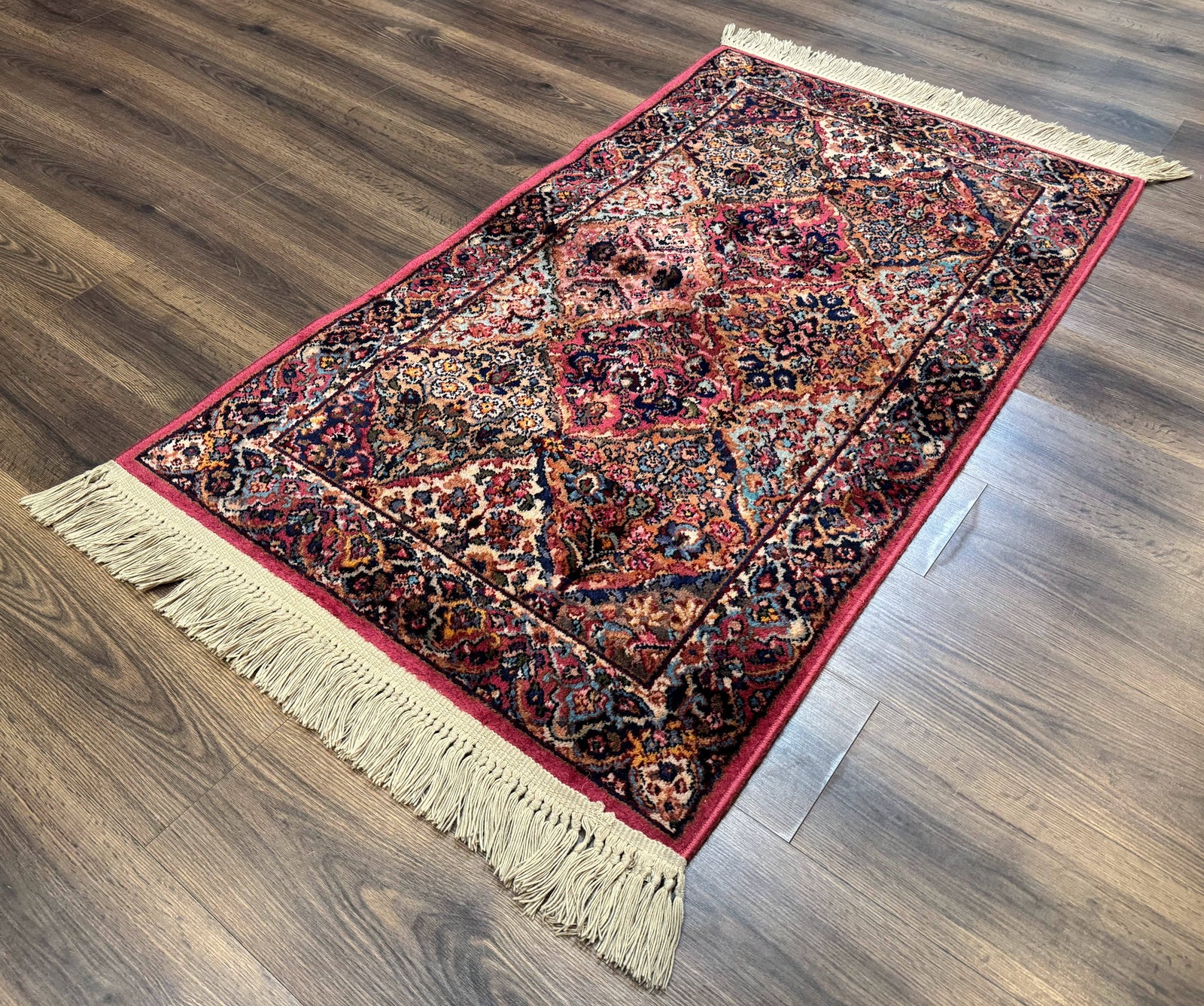 Karastan Rug 3x5 Multicolor Panel Kirman #717, Original 700 Series, Wool Pile, Discontinued