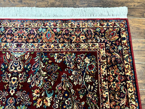 Karastan Rug 5.9 x 9 Red Sarouk Rug #785, Karastan Wool Rug, Karastan Carpet, Original 700 Series Vintage Karastan Oriental Rug Discontinued