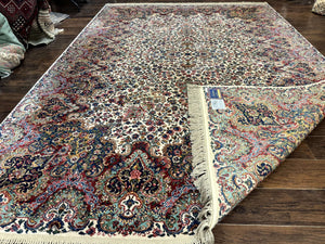 Karastan Rug #742 Floral Kirman 8.8 x 12, Wool Pile, Vintage Original Series, Rare