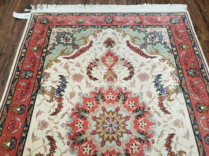 3' 4" X 5' Vintage Handmade Ultra Fine Floral Oriental Turkish Rug Carpet Wow