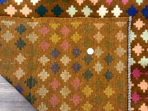 Afghan Balouch Rug 3x5, Multicolor, Vintage, Wool, Handmade