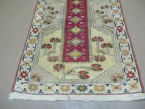 3' X 5' Vintage Handmade Turkish Turkey Oushak MILAS Wool Accent Rug Carpet Nice