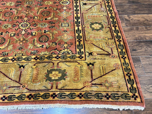 Large Turkish Rug 10x17, Oversized Palace Sized Vintage Handmade Oriental Carpet, Wool Oushak Rug, Light Red