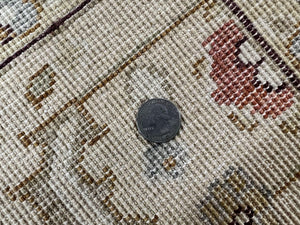 Turkish Oushak Rug 4x6, Neutral Colors Vintage Wool Small Oushak Carpet 4 x 6 ft, Hand Knotted, Beige Rug
