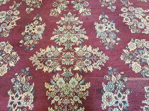 8' X 12' Vintage Handmade India Floral Oriental Wool Rug Veg Dyes Organic Red