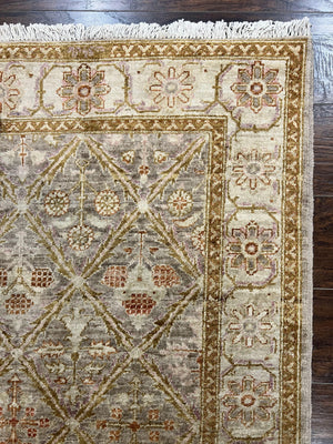 Pakistani Peshawar Rug 3x5, Safavieh Wool Handmade Hand Knotted Vintage Rug, Panel Design 3 x 5 Oriental Carpet