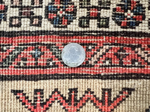 Antique Persian Runner 3 x 7, Camel Hair Runner 3x7 ft, Handmade Hallway Rug, Geometric Design, Tribal Rug, Persian Sarab Rug 3x7