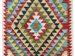 Small Kilim Rug 2x3 Colorful Turkish Kilim Accent Rug New Flatweave Wool Kilim Chobi Kilim Diamond Zigzag Playroom Rug