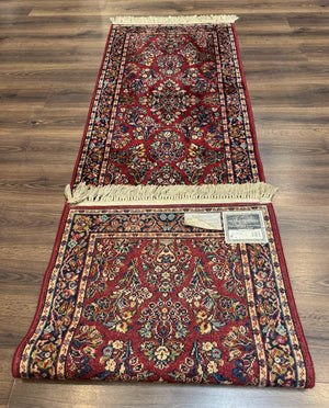 Karastan Runner Rug 2.6 x 8.6, Red Sarouk #785, Original 700 Series, Wool, Rare