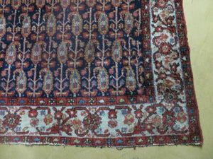 4' X 6' Antique Handmade Turkish Sivas Wool Rug Vegetable Organic Dye Nice Blue