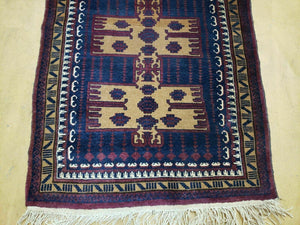 3' X 4' Vintage Handmade Balouchi Balouch Tribal Wool Rug Nice