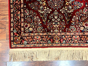 Karastan Rug 3x5 Red Sarouk #785, Small Karastan Wool Pile Rug, Original 700 Series, Discontinued Vintage Karastan Carpet