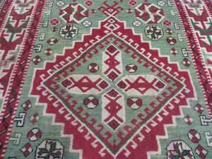 4' X 6' Vintage Handmade Turkish Kazak Design Wool Rug Carpet Nice