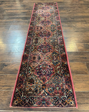 Karastan Runner Rug 2x9, Multicolor Panel Kirman Runner #717, Wool Pile, Original 700 Series, Vintage, Skinny Runner 2 x 9, Rare