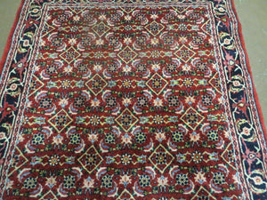 3' X 5' Handmade Knotted Indian Amritsar Floral Oriental Wool Red Rug Organic Nice