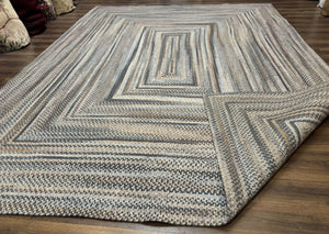Large American Braided Rug 10x13, Multicolor, Vintage Braided Carpet, Rare Size