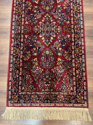 Karastan Runner Rug 2.6 x 8.6, Red Sarouk #785, Original 700 Series, Wool, Rare
