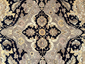 Handmade Wool Rug 8x10, Black & Dark Beige, Nourison, Traditional Rug