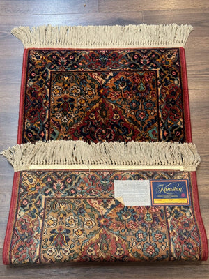 Karastan Rug 2x4 Multicolor Panel Kirman #717, Original 700 Series, Wool Pile Vintage Discontinued