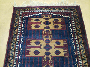 3' X 4' Vintage Handmade Balouchi Balouch Tribal Wool Rug Nice