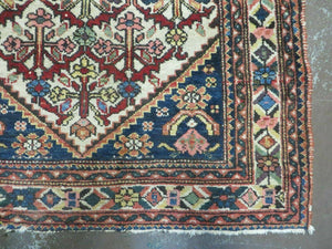 3' 3"X 10' Antique Handmade Caucasian Shirvan Wool Runner Rug Nice