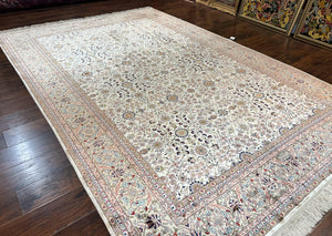 Wonderful Turkish Silk Rug 8x12, Handmade, Fine 320 KPSI