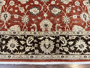 Pakistani Oriental Rug 6x9, Red, Floral Allover, Handmade Wool Rug, Peshawar Chobi Rug, Pak Persian Carpet 6 x 9