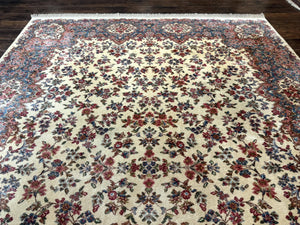 Karastan Rug 8.8 x 12 Ivory Kirman #788, Original 700 Series, Wool Karastan Carpet, Karastan Area Rug, Vintage Karastan, Living Room Rug