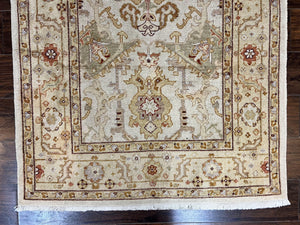 Turkish Oushak Rug 4x6, Neutral Colors Vintage Wool Small Oushak Carpet 4 x 6 ft, Hand Knotted, Beige Rug