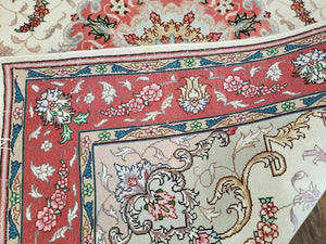 3' 4" X 5' Vintage Handmade Ultra Fine Floral Oriental Turkish Rug Carpet Wow