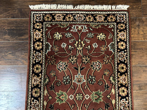 Indo Persian Sarouk Runner Rug 2.8 x 20 ft Runner for Hallway, Long Runner Rug, Handmade