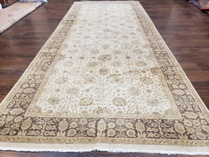 Long and Wide Corridor Rug 6 x 14.8, Hallway Carpet, Pakistani Pak Persian Rug, Haji Jalil Design, Allover Floral, Beige, Vintage, Handmade