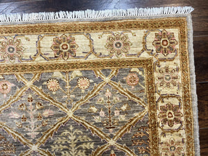 Pakistani Peshawar Rug 3.6 x 5, Safavieh Wool Handmade Hand Knotted Vintage Rug, Panel Design Oriental Carpet, Pair C