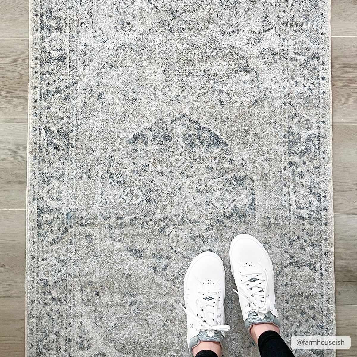 Rudo Blue Washable 7ft Runner Rug