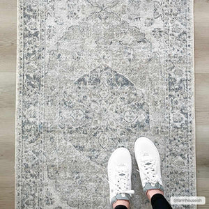 Rudo Blue Washable 7ft Runner Rug