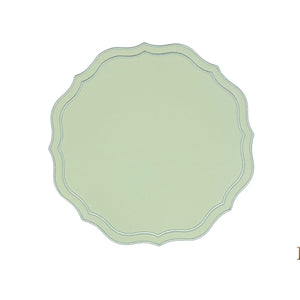 ORCHID LIGHT GREEN SQUARE FAUX LEATHER PLACEMAT (Set Of 4)