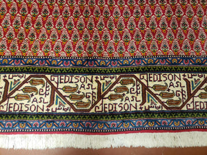 6x9 Finely Woven Turkish Tribal Rug, Boteh/Paisley Pattern, Red & Beige Area Rug, Vintage Wool Carpet, Entryway Rug, Hand-Knotted Foyer Rug