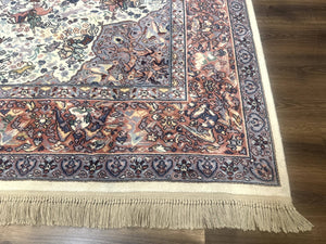 8.8 x 12 Karastan Ivory Hunting Rug #751, Vintage Wool Discontinued Original 700 Series, Rare